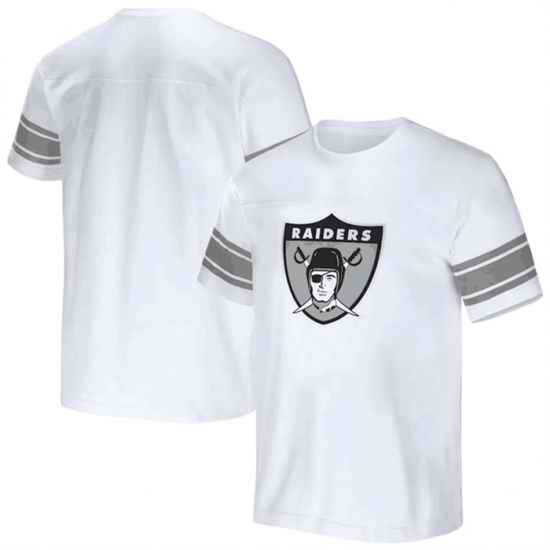 Men Las Vegas Raiders White X Darius Rucker Collection Football Striped T Shirt